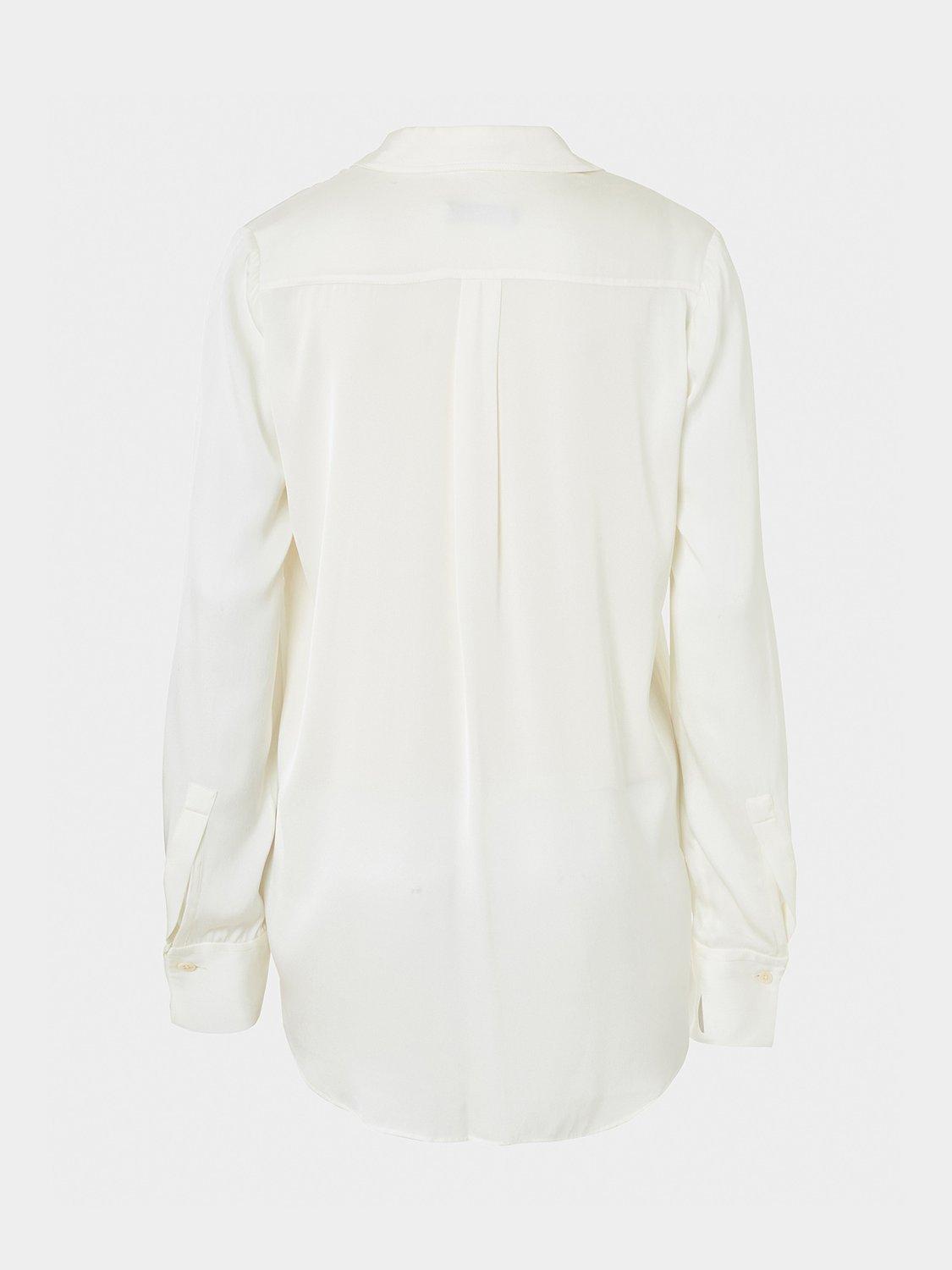 Product image 2 of 6, which shows Winser London Silk Shirt, Ivory, XS