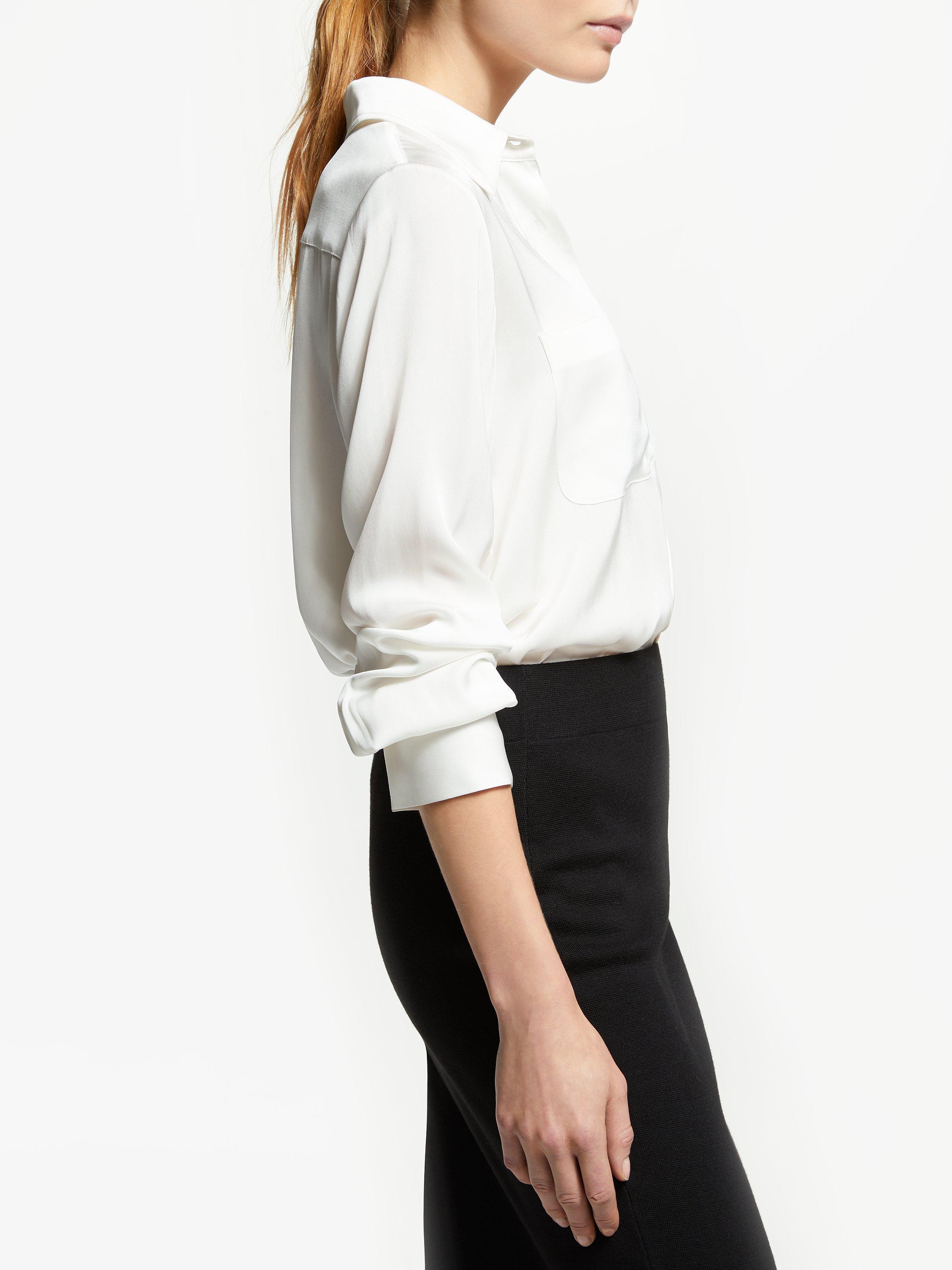 Product image 6 of 6, which shows Winser London Silk Shirt, Ivory, XS