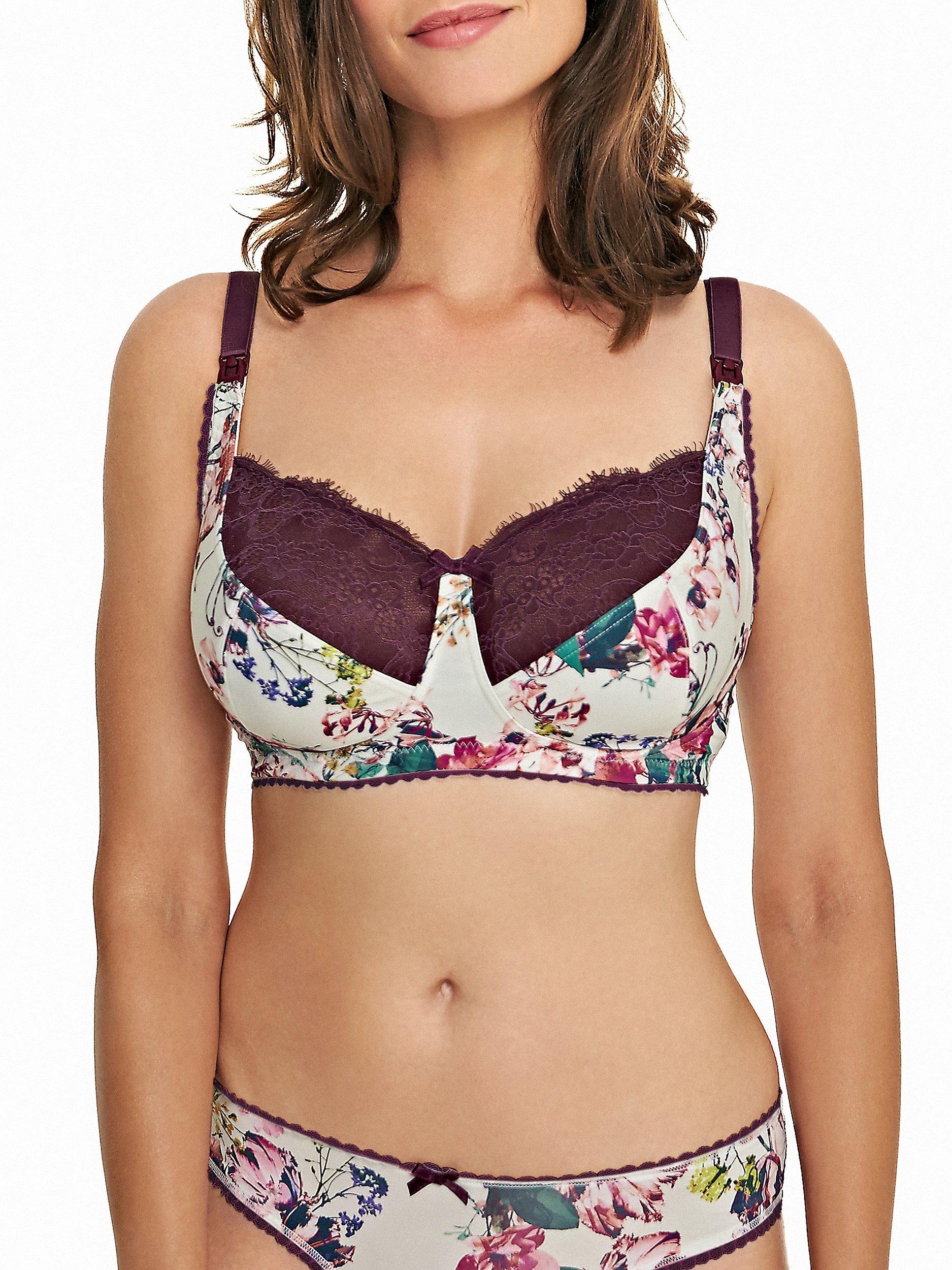 Royce Florence Nursing Bra, Aubergine/Off White