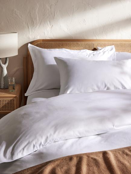 John Lewis Temperature Balance Cotton Sateen 400 Thread Count Flat Sheet - view 2, White