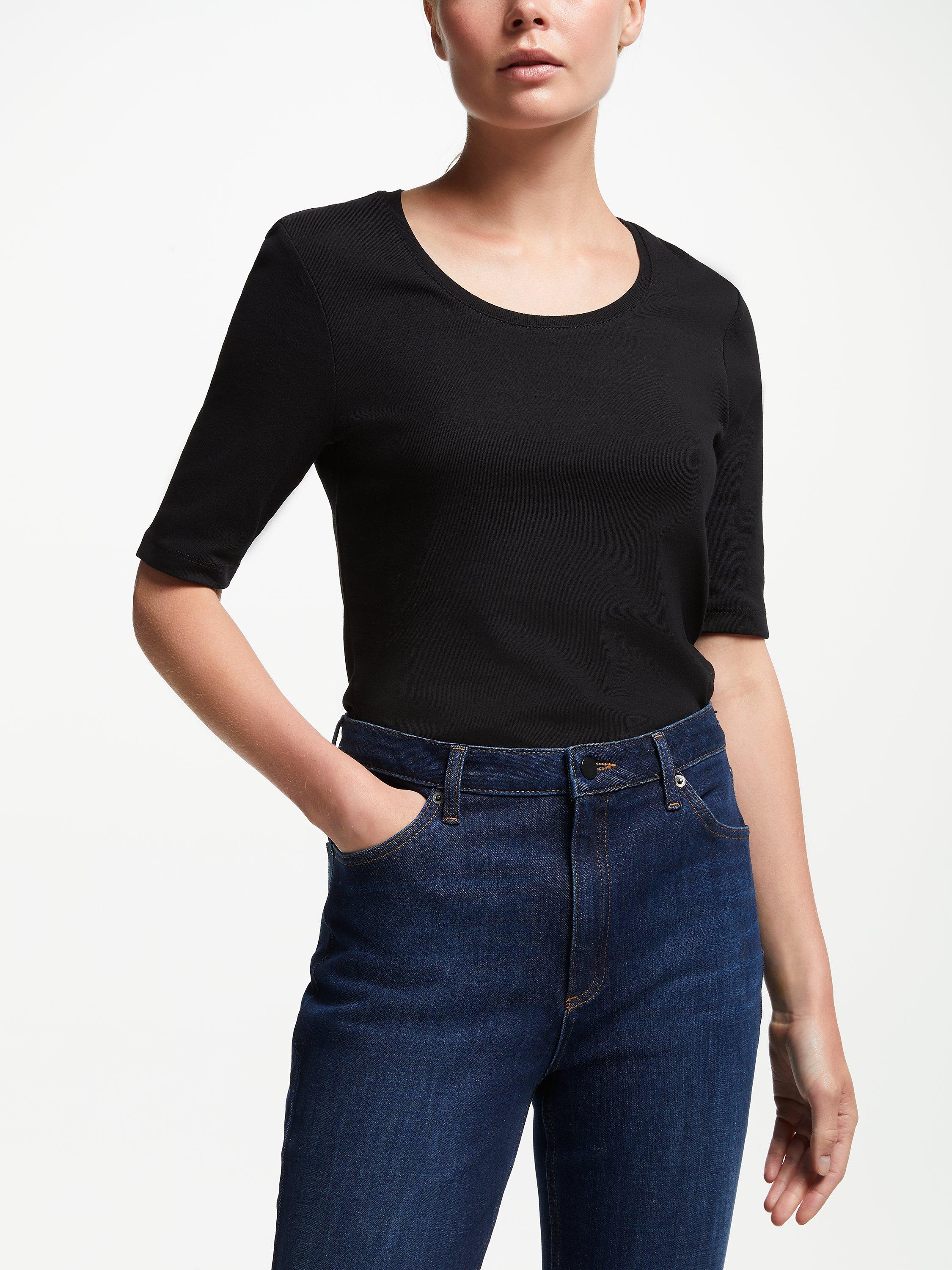 John Lewis & Partners Half Sleeve Scoop Neck T-Shirt