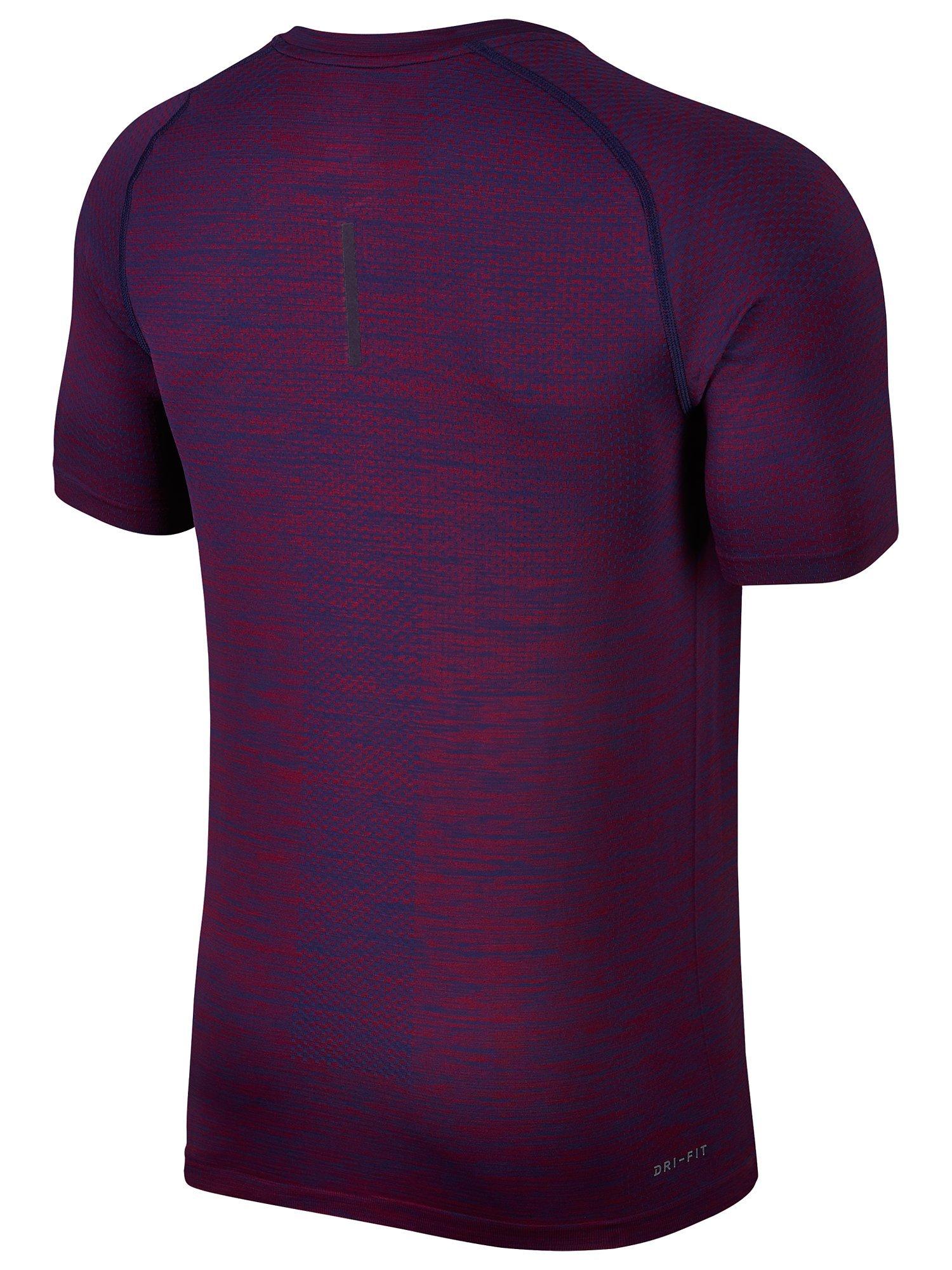 Nike Dri FIT Knit Short Sleeve Running T Shirt Blue Purple