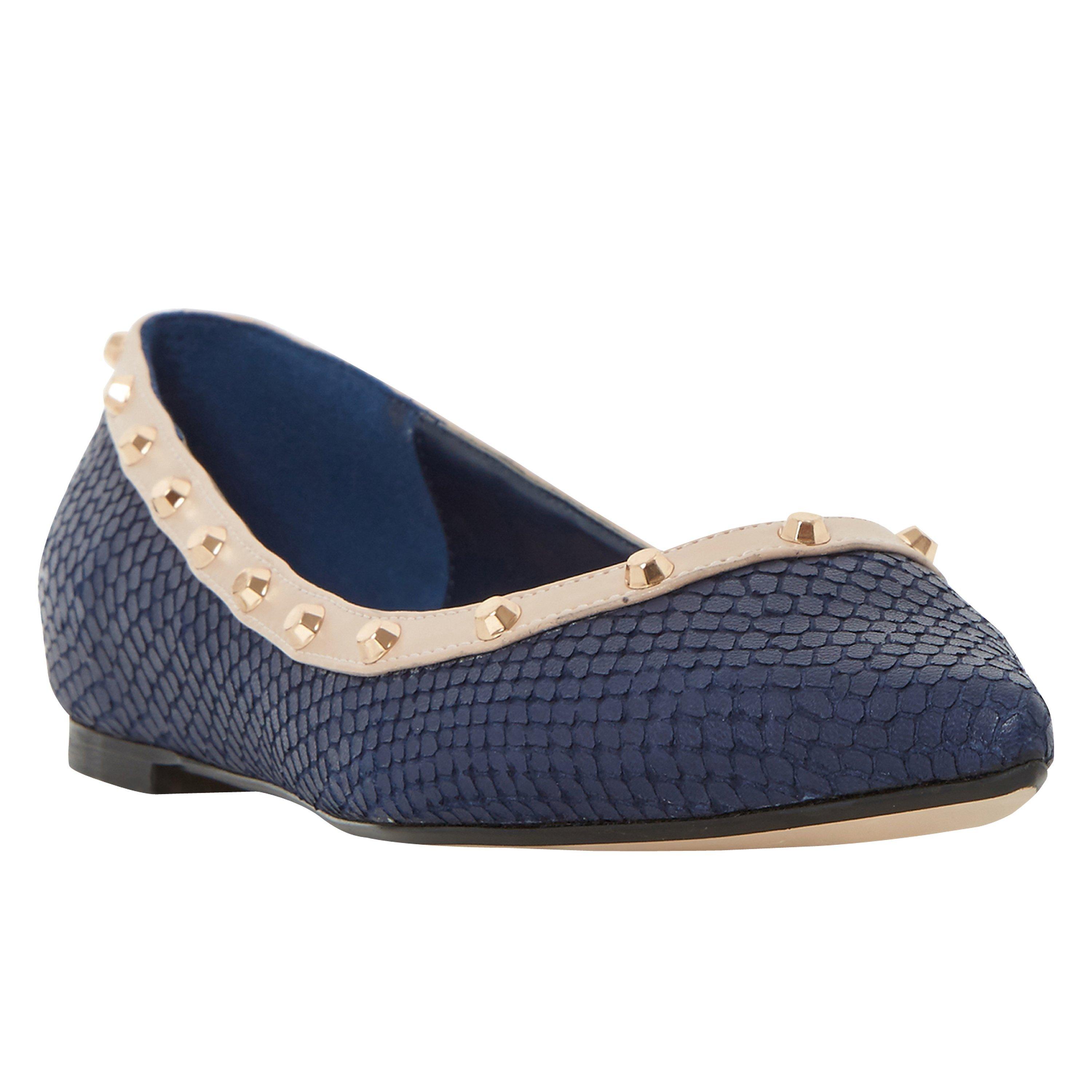 Dune Bambina Studded Flat Shoes Navy