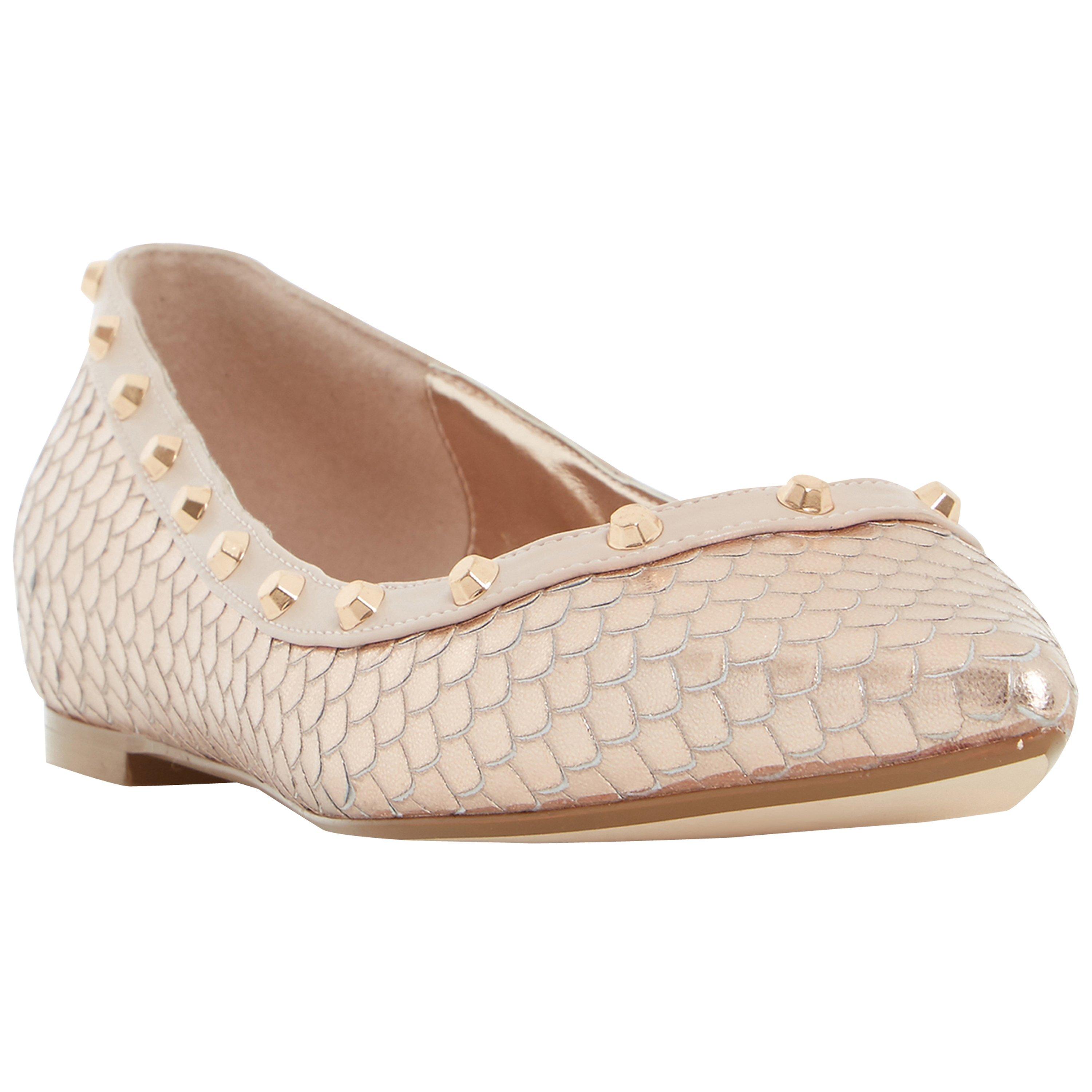 Dune Bambina Studded Flat Shoes Rose Gold