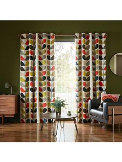 Orla Kiely Multi Stem Pair Lined Eyelet Curtains, Multi