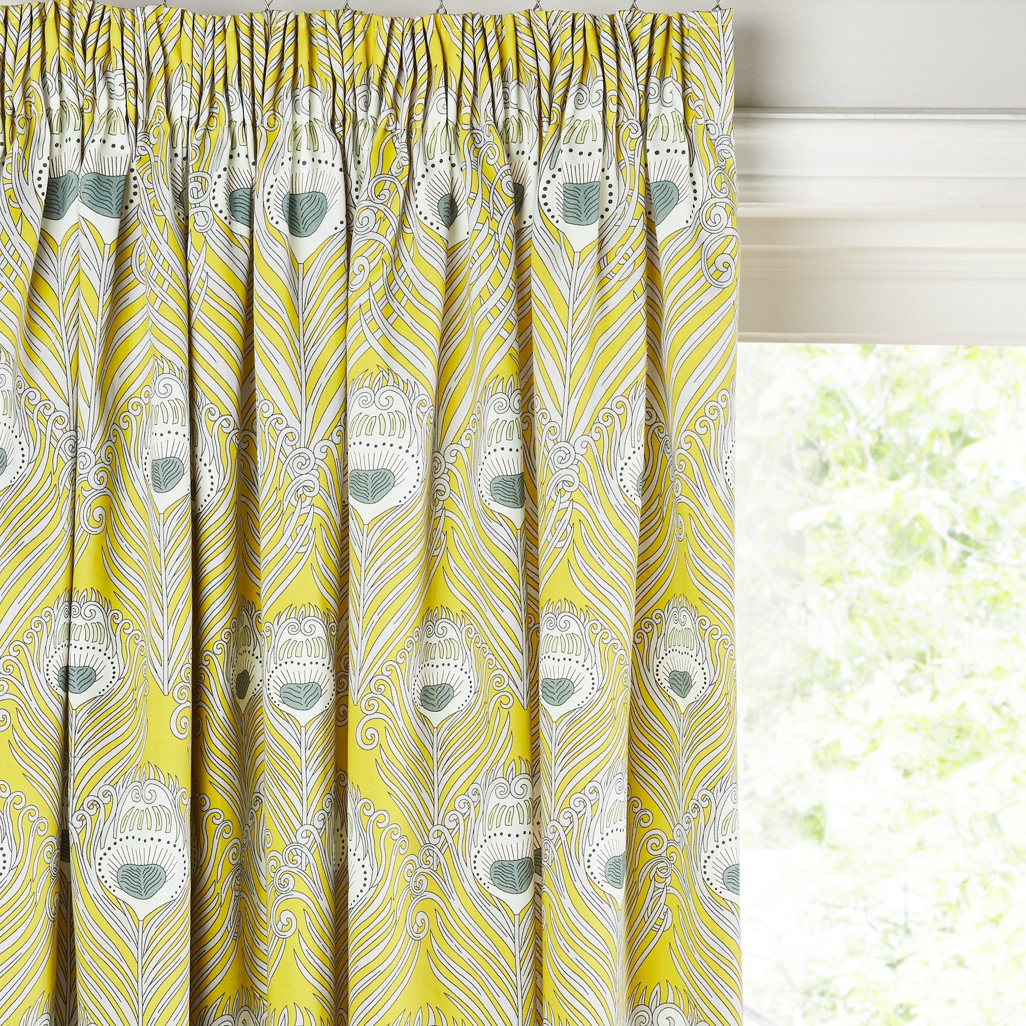 Liberty Fabrics & John Lewis Caesar Pair Lined Pencil Pleat Curtains, Citrine