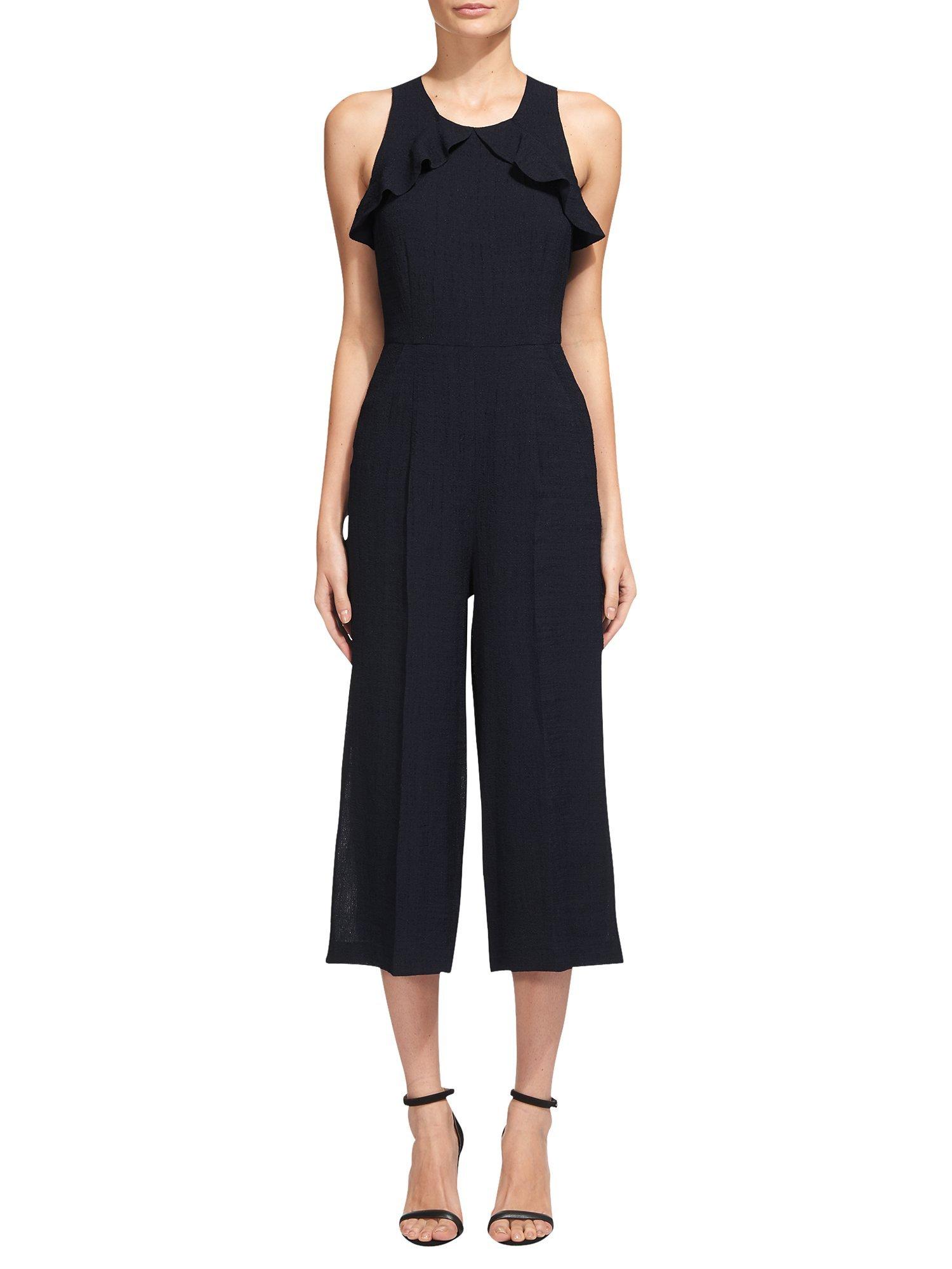 Whistles Mae Frill Detail Jumpsuit, Navy