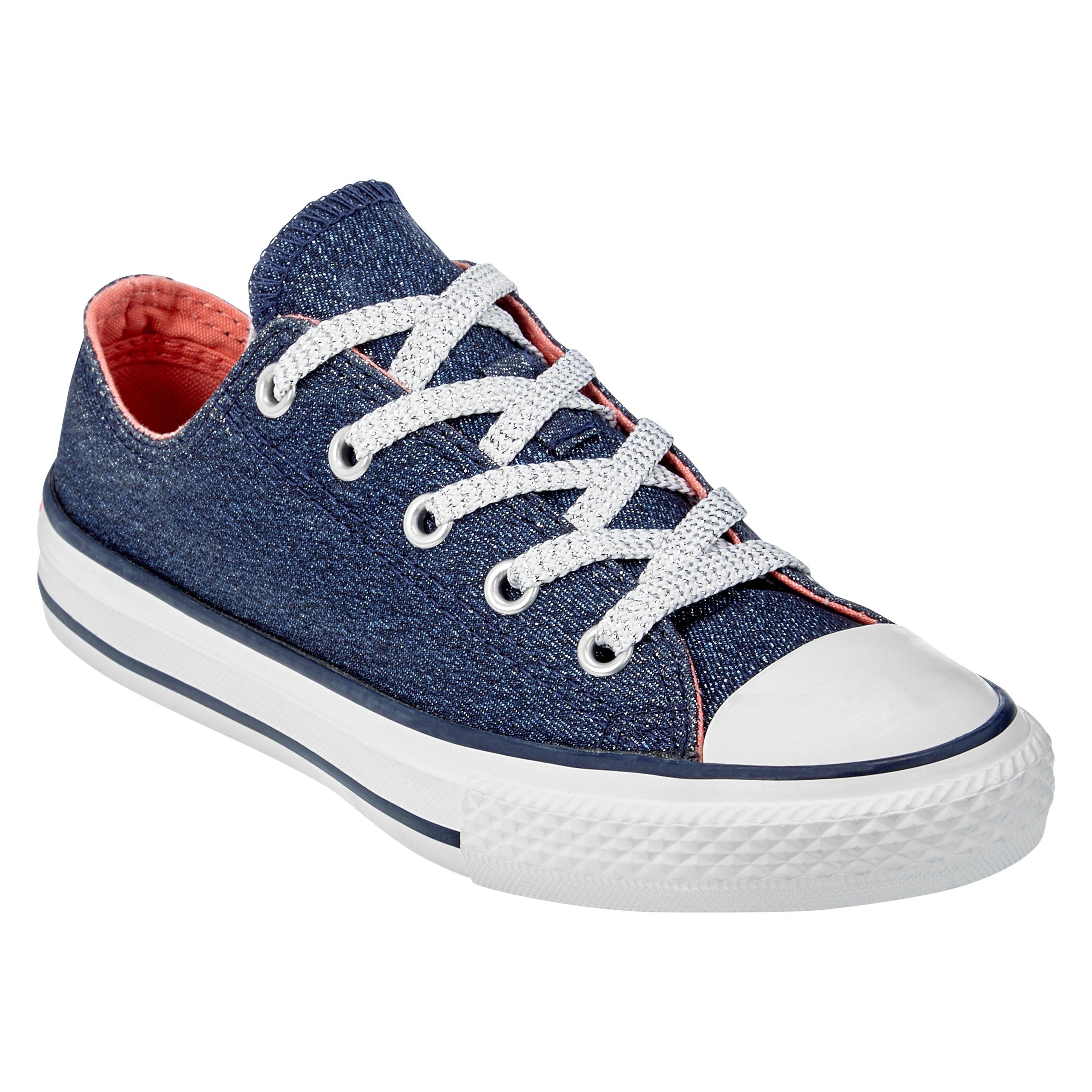 Converse Children's Chuck Taylor All Star Ox Trainers, Navy Glitter