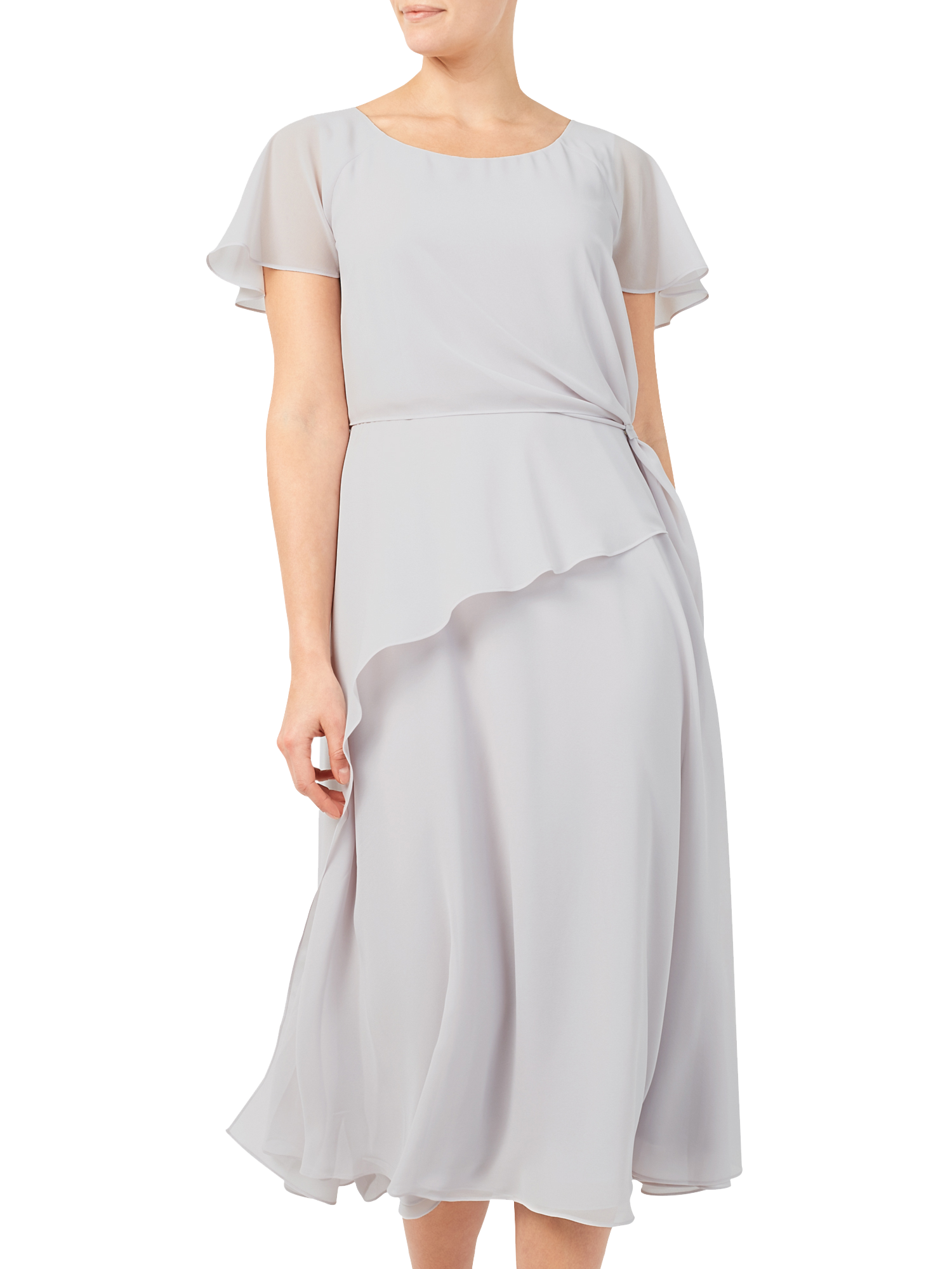 Jacques Vert Soft Tie Side Dress Light Grey