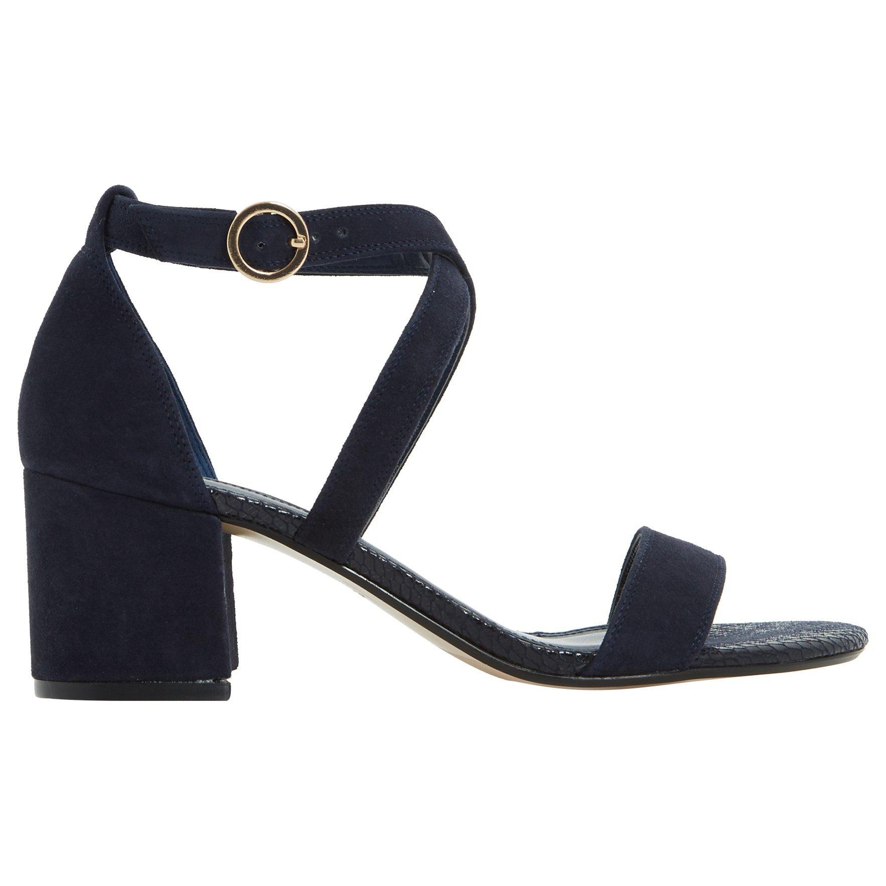 Dune Montie Cross Strap Block Heeled Sandals