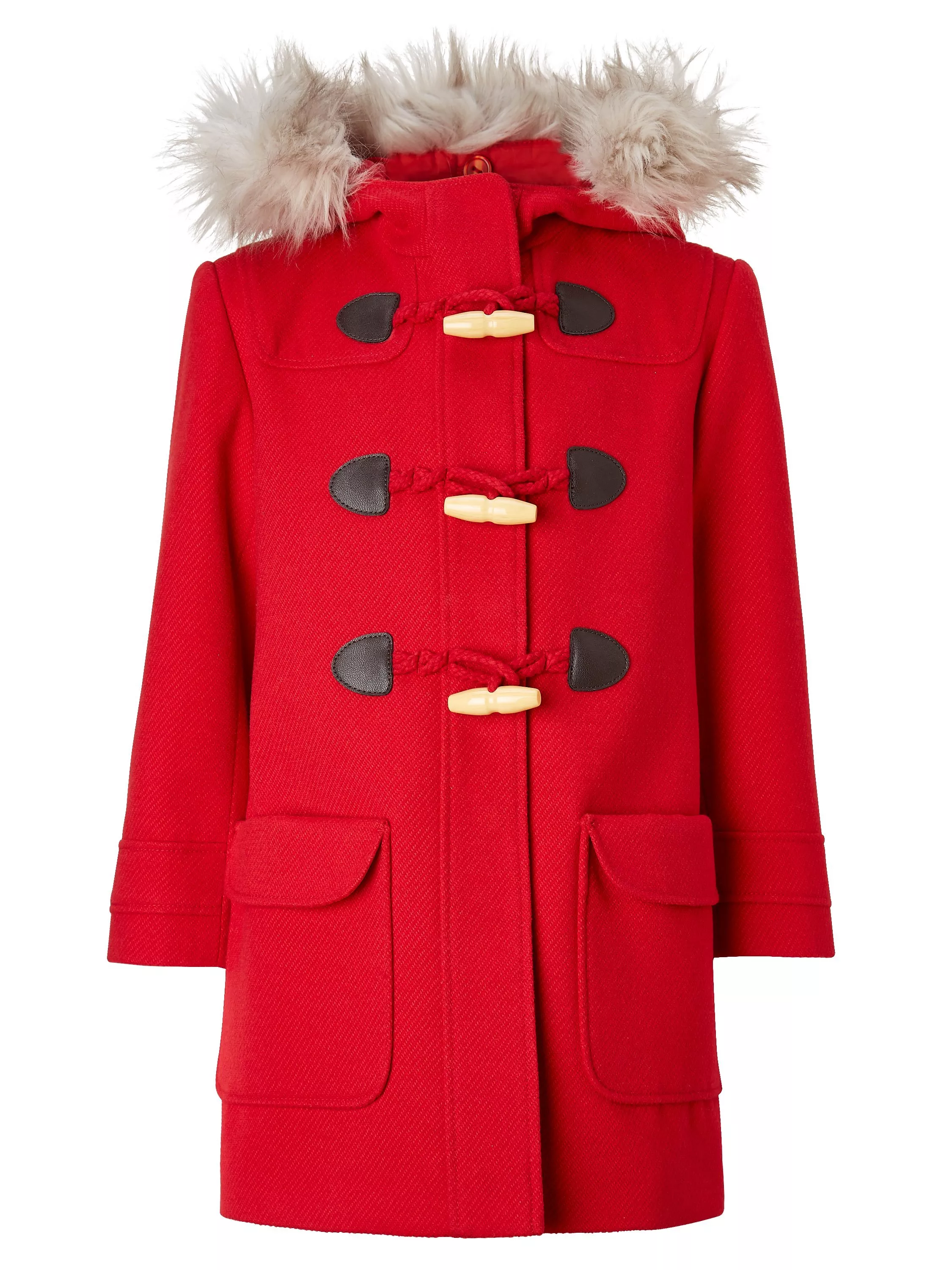 Childrens red duffle coat deals