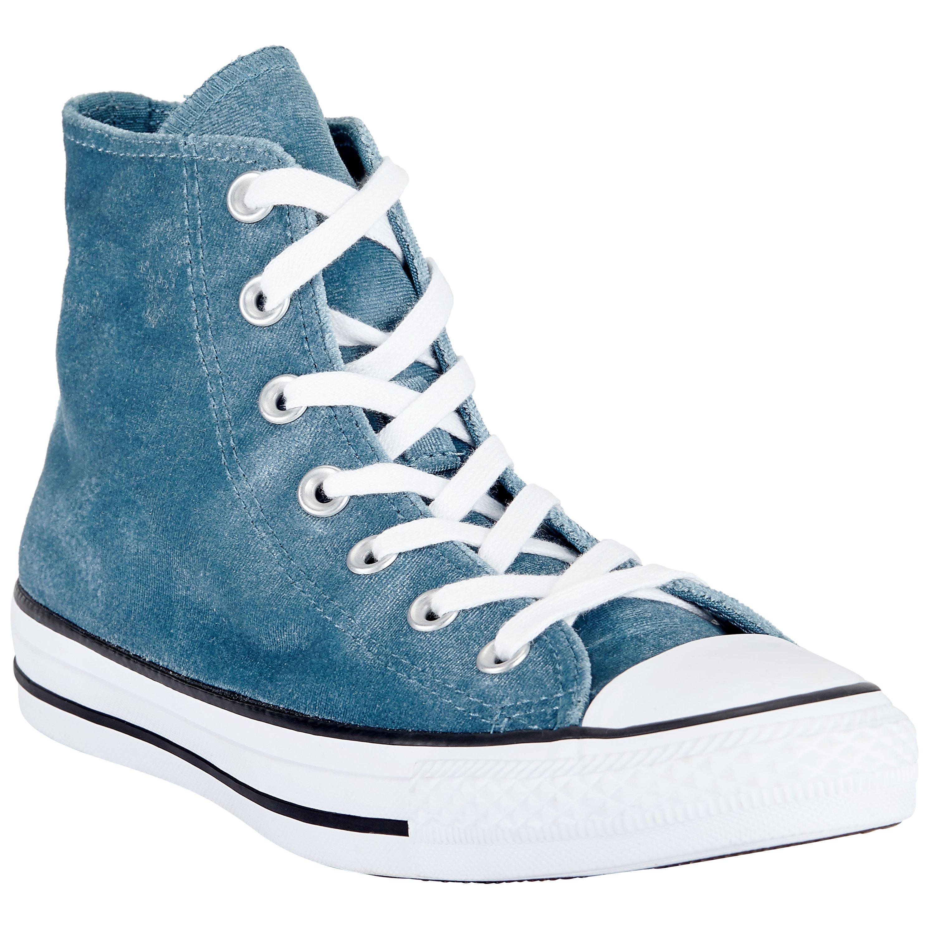 Converse Chuck Taylor All Star Velvet Hi Top Trainers Teal