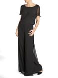 Gina Bacconi Layered Chiffon Wide Leg Side Slit Trousers