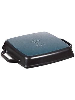 STAUB Cast Iron Double Handle Grill Pan, Black - view 2, Black