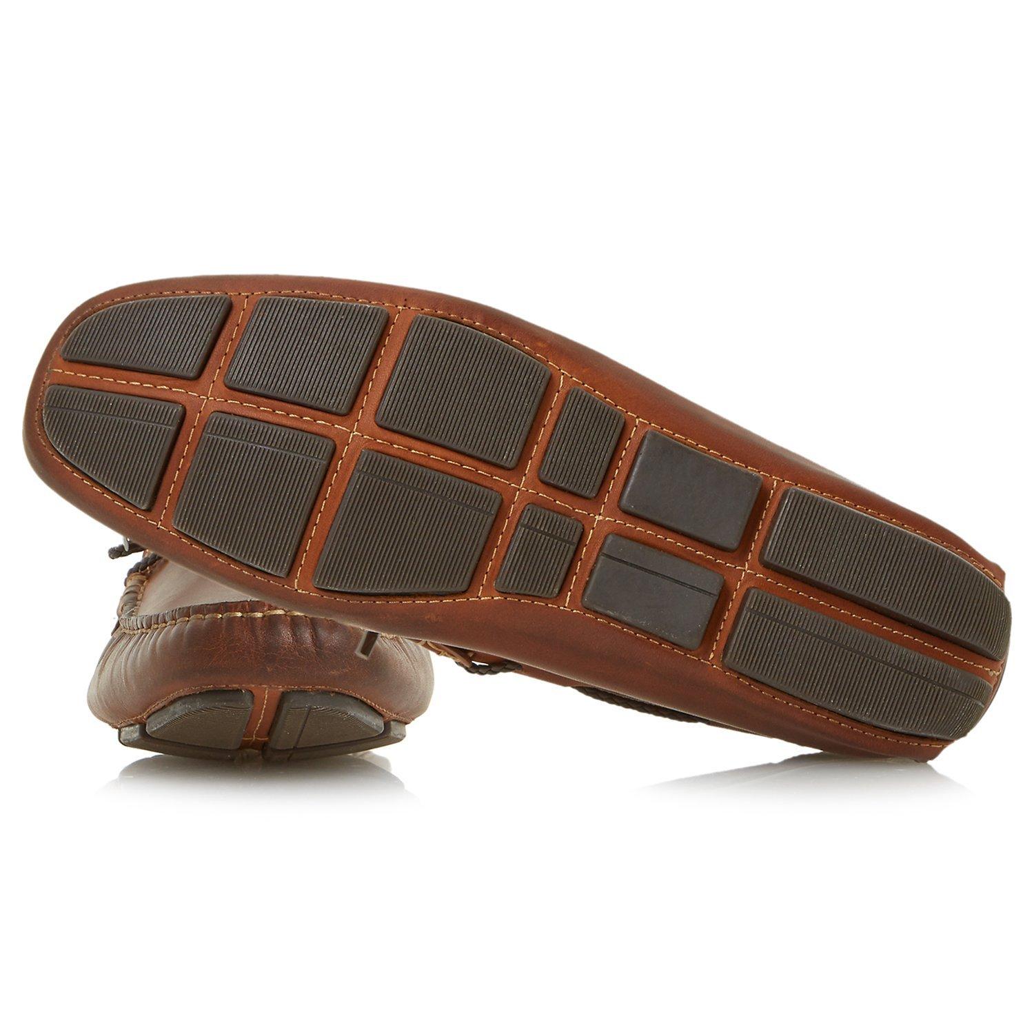 Dune Barnacle Leather Driving Loafers Leather