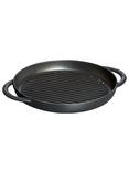 STAUB Cast Iron Round Pure Grill Pan, Black