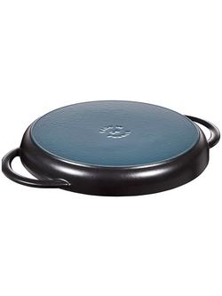 STAUB Cast Iron Round Pure Grill Pan, Black - view 2, Black