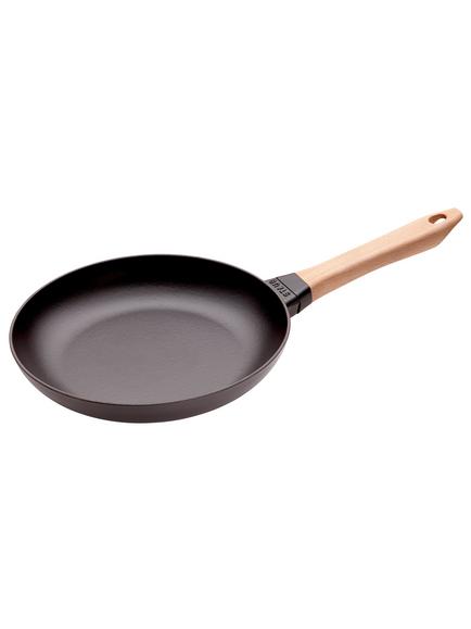 STAUB Cast Iron Round Frying Pan, Black, Black