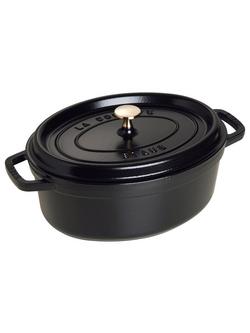 STAUB Cocotte Oval Cast Iron Casserole, Black