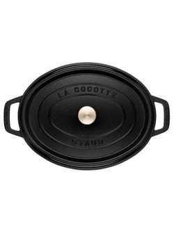 STAUB Cocotte Oval Cast Iron Casserole - view 2, Black