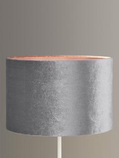 John Lewis Jenny Velvet Cylinder Lampshade, Grey, Dia.40cm