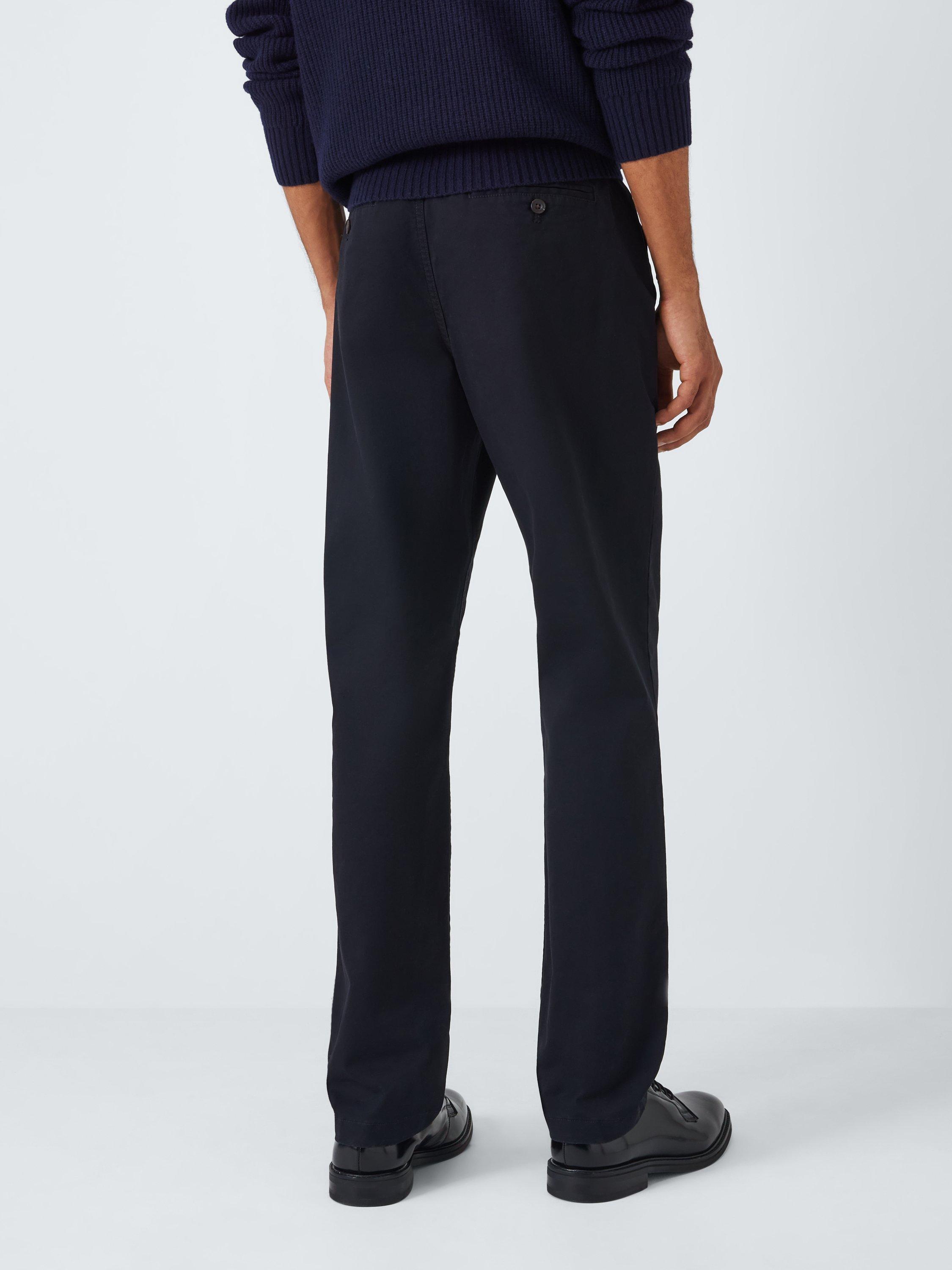 John Lewis Essential Straight Cut Chinos, Black, 30R