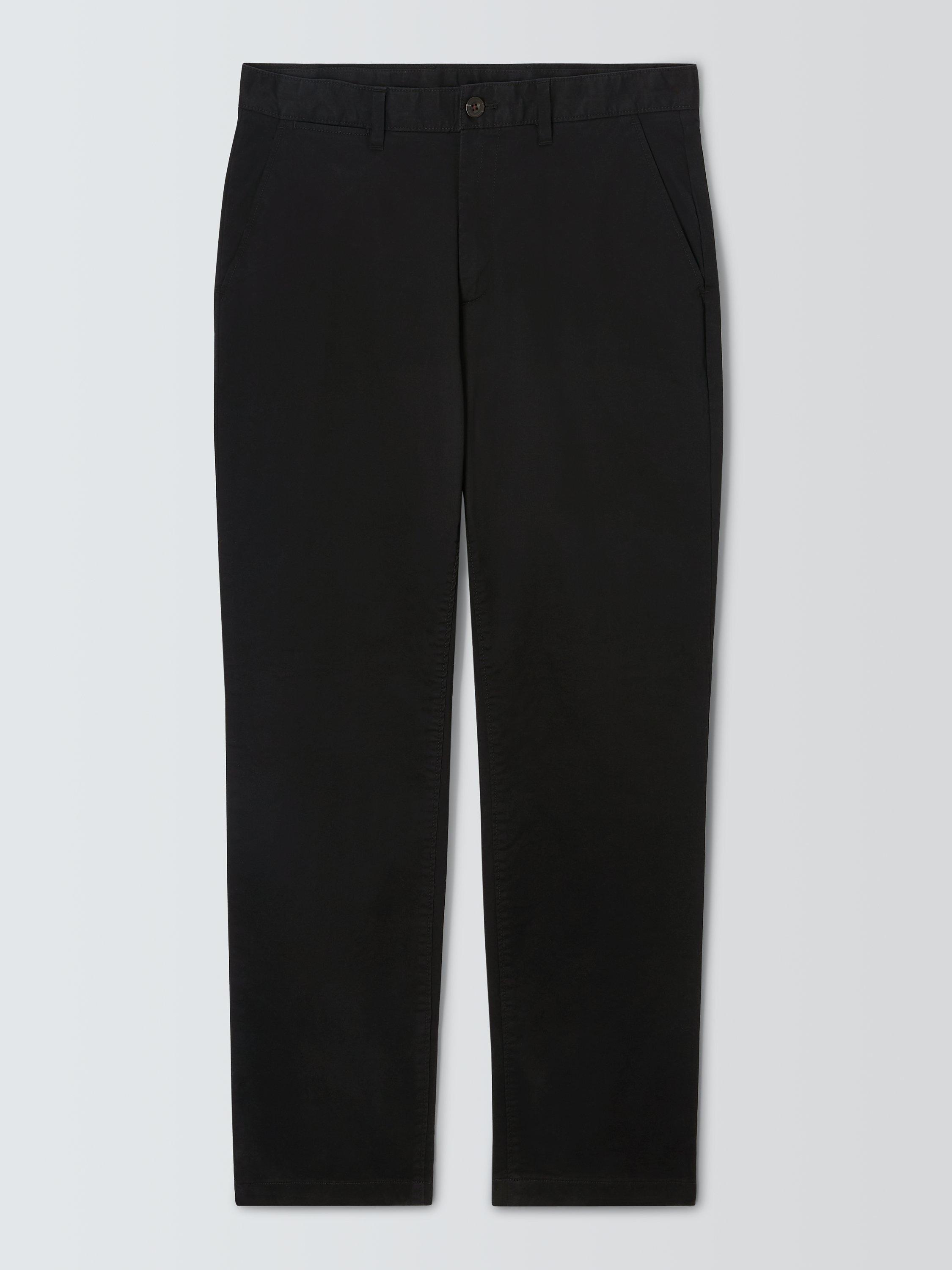 John Lewis Essential Straight Cut Chinos, Black, 30R