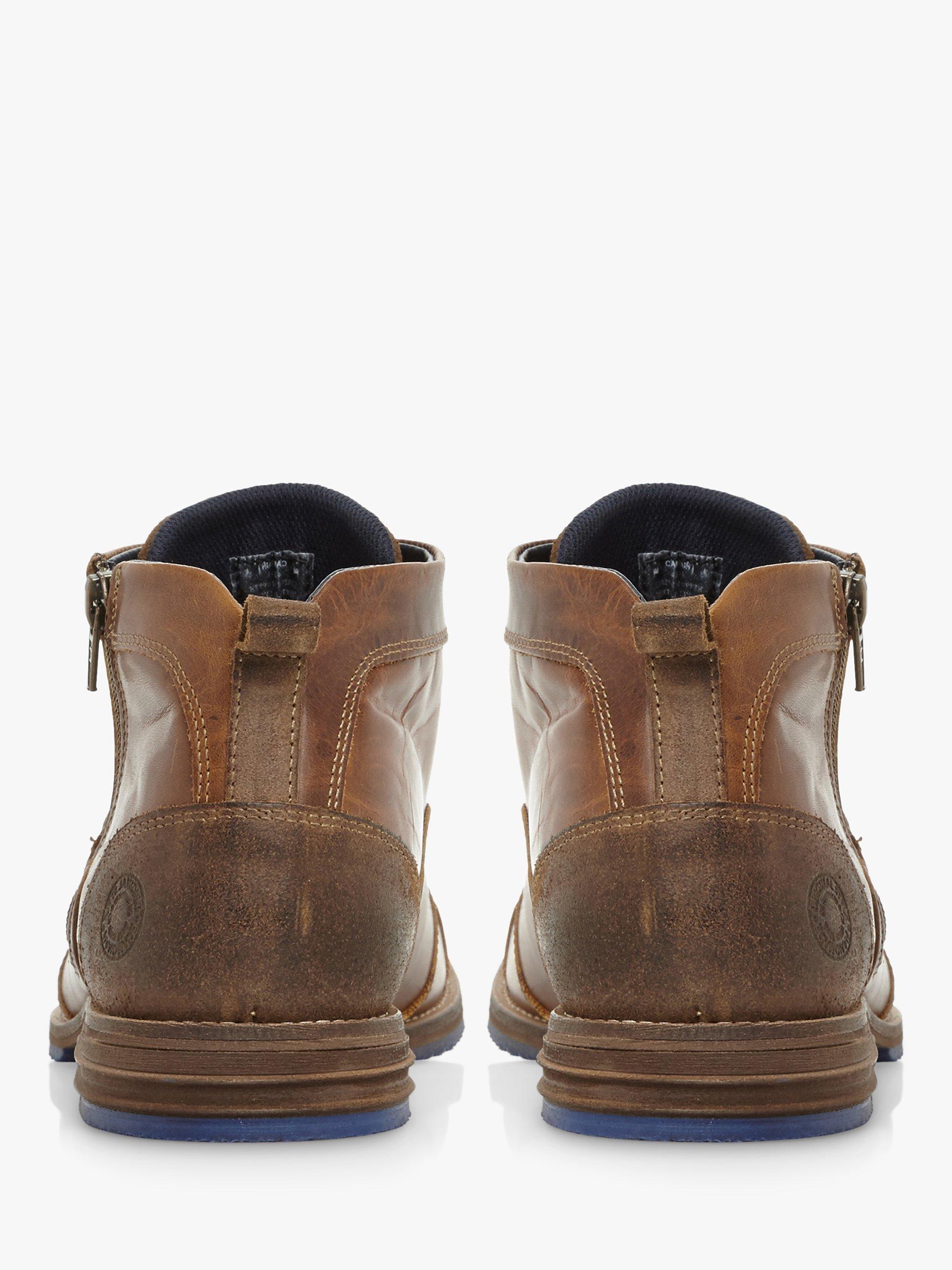 Dune Captain Leather Toecap Boots Tan