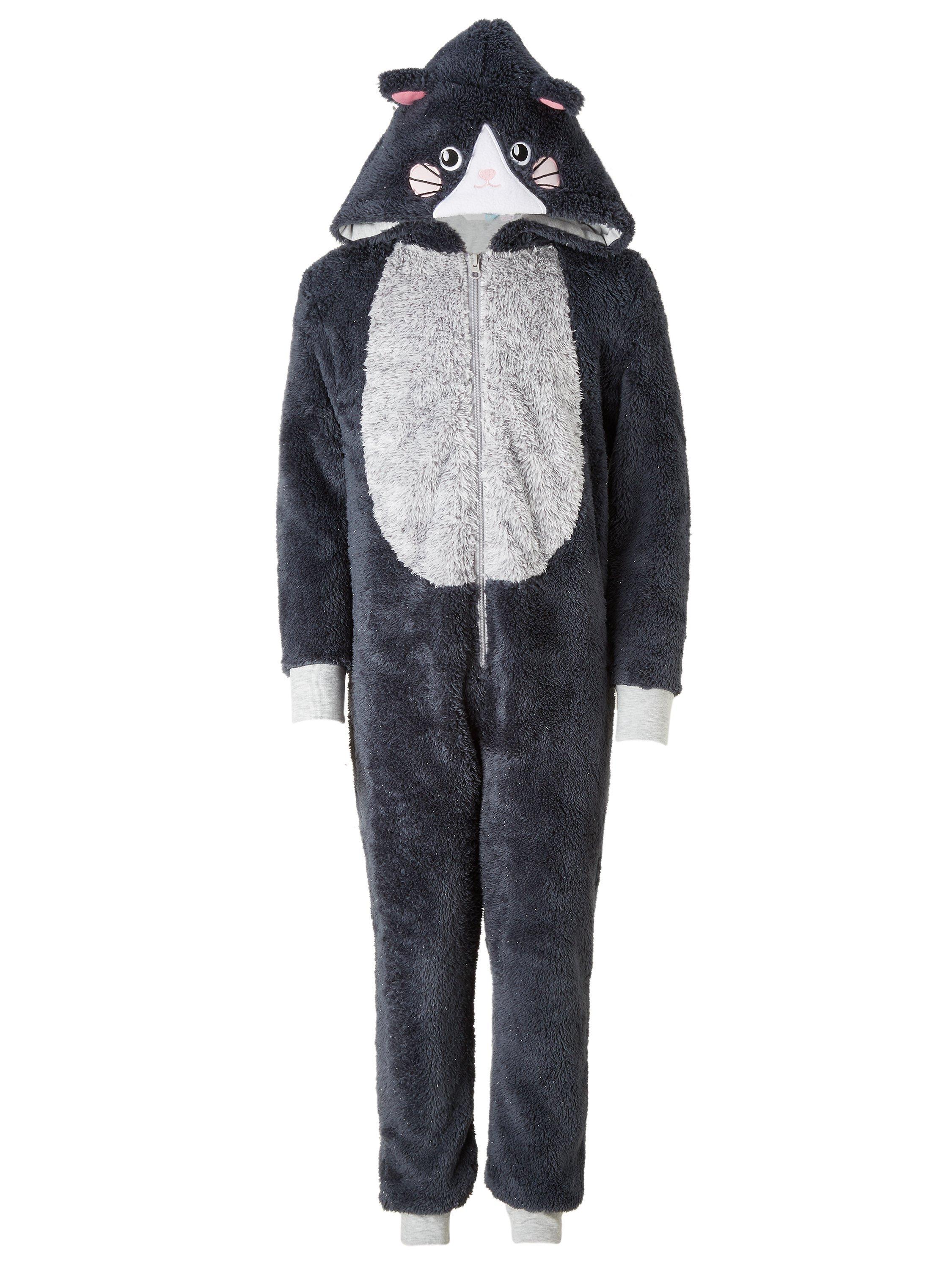 John Lewis Partners Children s All Over Cat Onesie Black