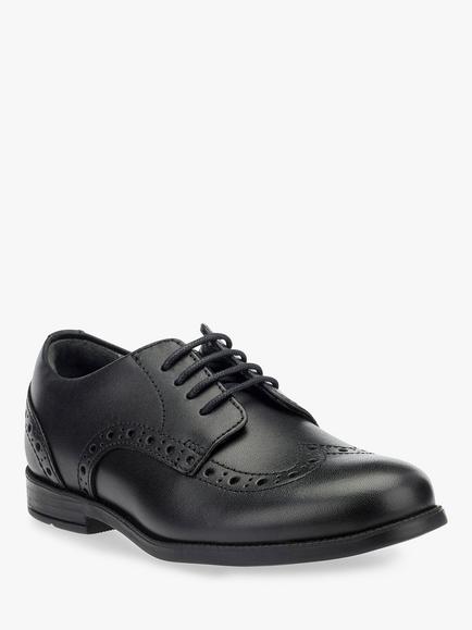 Start-Rite Kids' Leather Brogue Shoes, Black - view 2, Black Leather