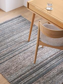 John Lewis Scandi Sketch Stripe Hand Loomed Wool Blend Rug - view 2, Grey