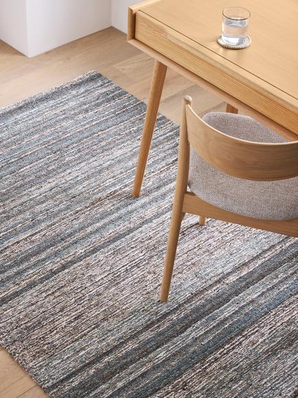 John Lewis Scandi Sketch Stripe Hand Loomed Wool Blend Rug - view 2, Grey