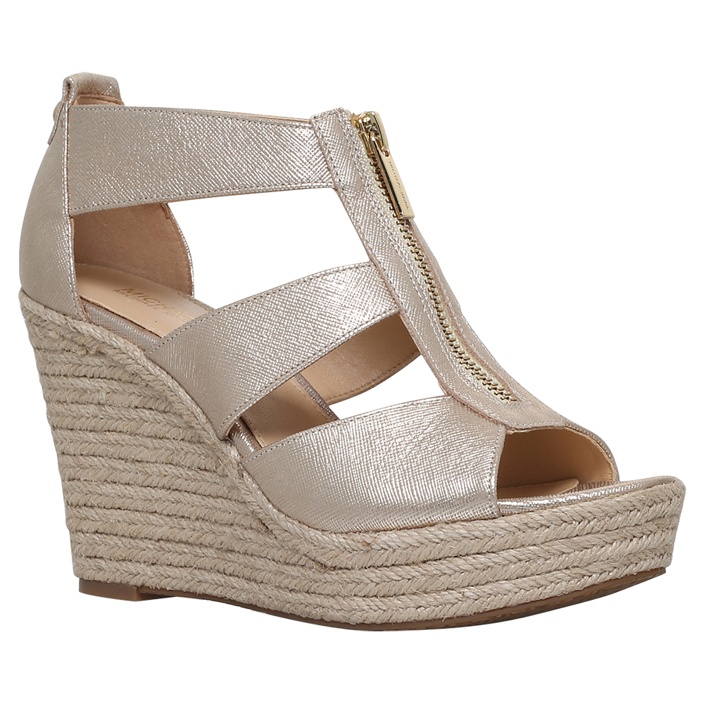 MICHAEL Michael Kors Damita Wedge Heeled Sandals Gold