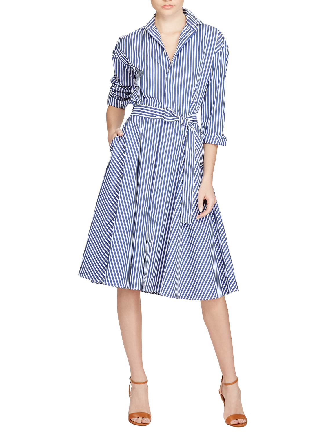 Polo Ralph Lauren Striped Cotton Shirt Dress, Blue
