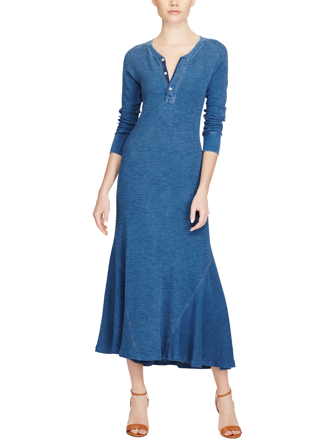 Polo Ralph Lauren Henley Dress, Shale Blue Heat