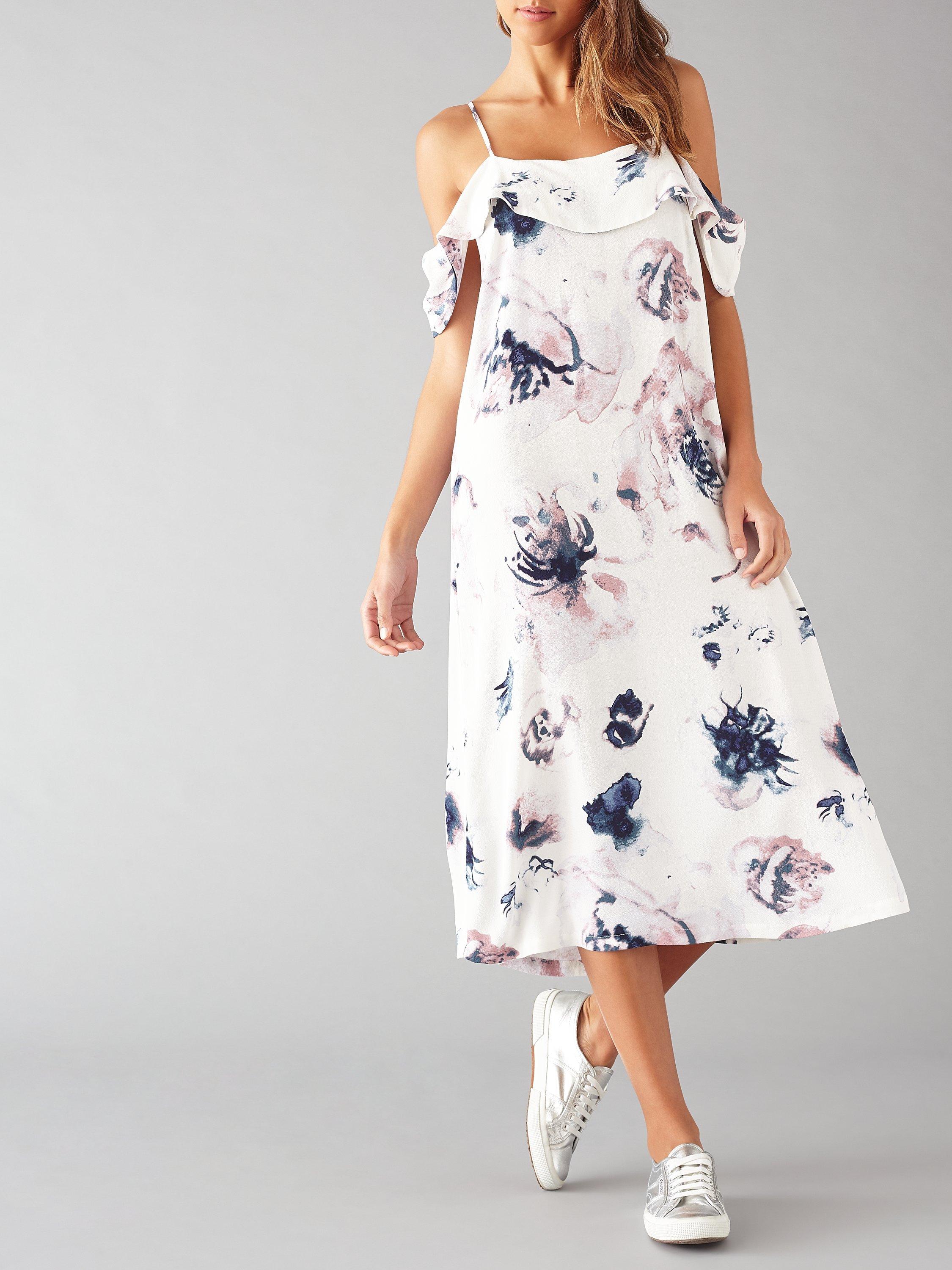 Minimum Biba Floral Print Dress White
