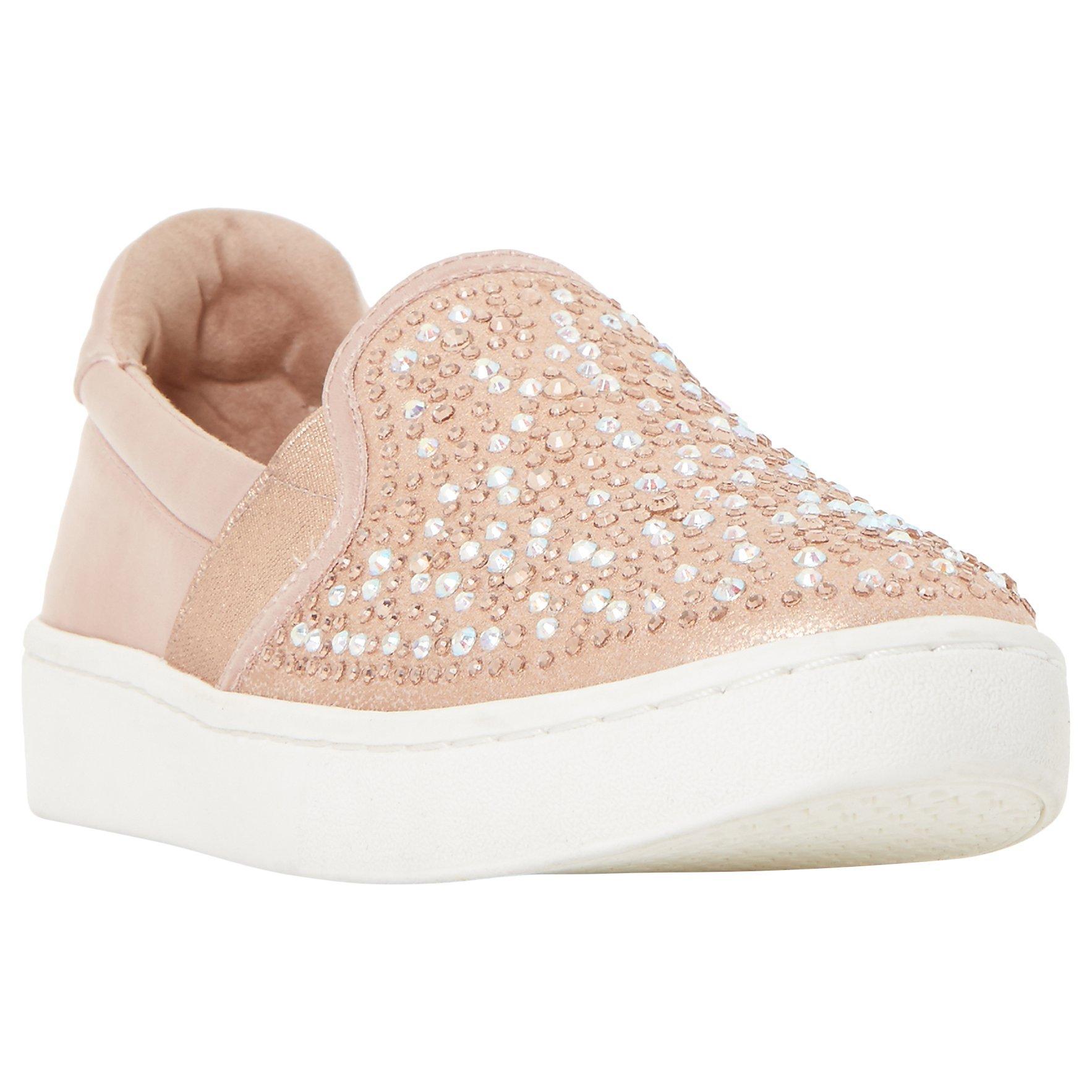 Dune Eilish Embellished Slip On Trainers, Rose Gold