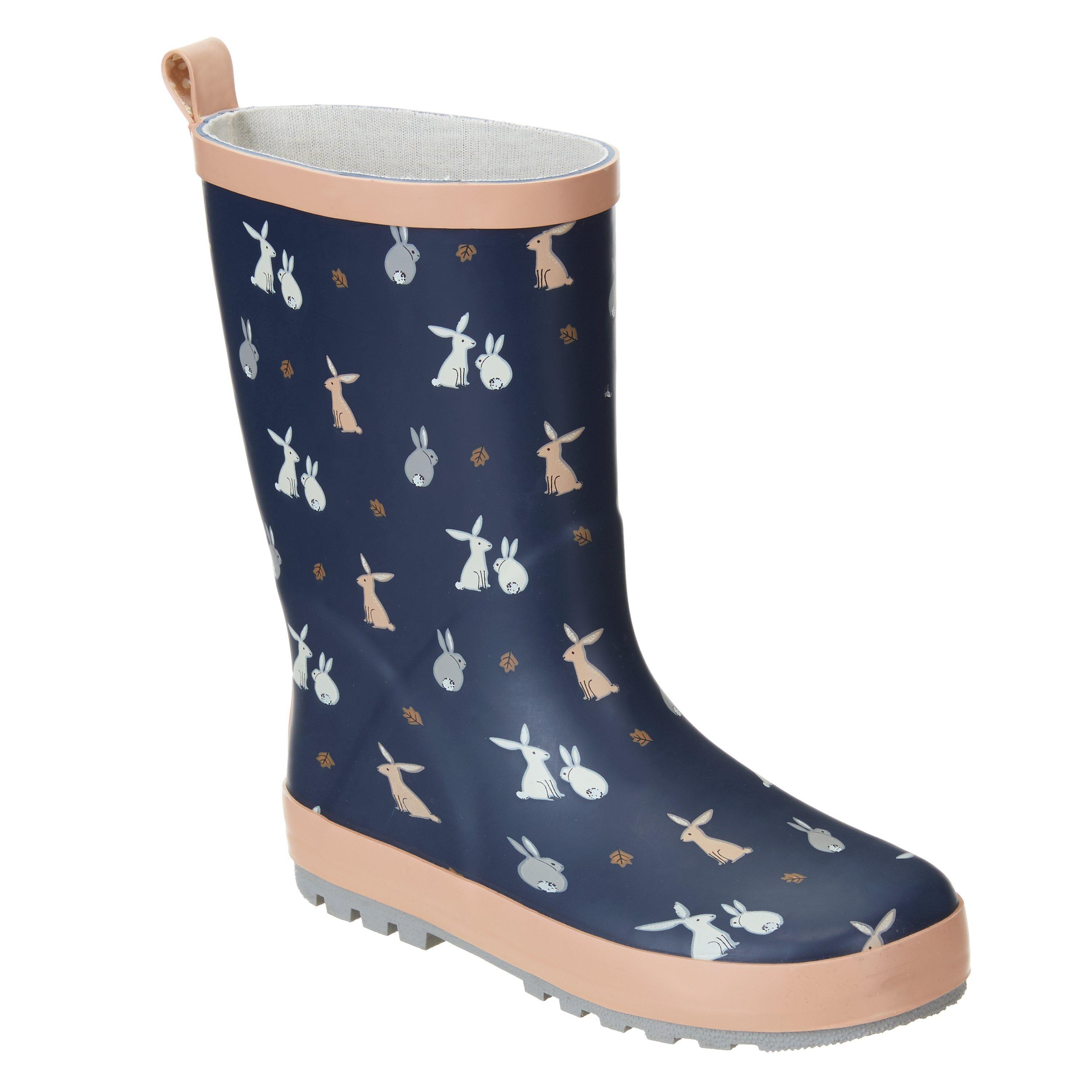 John Lewis Partners Children s Bunny Rabbit Wellington Boots Navy