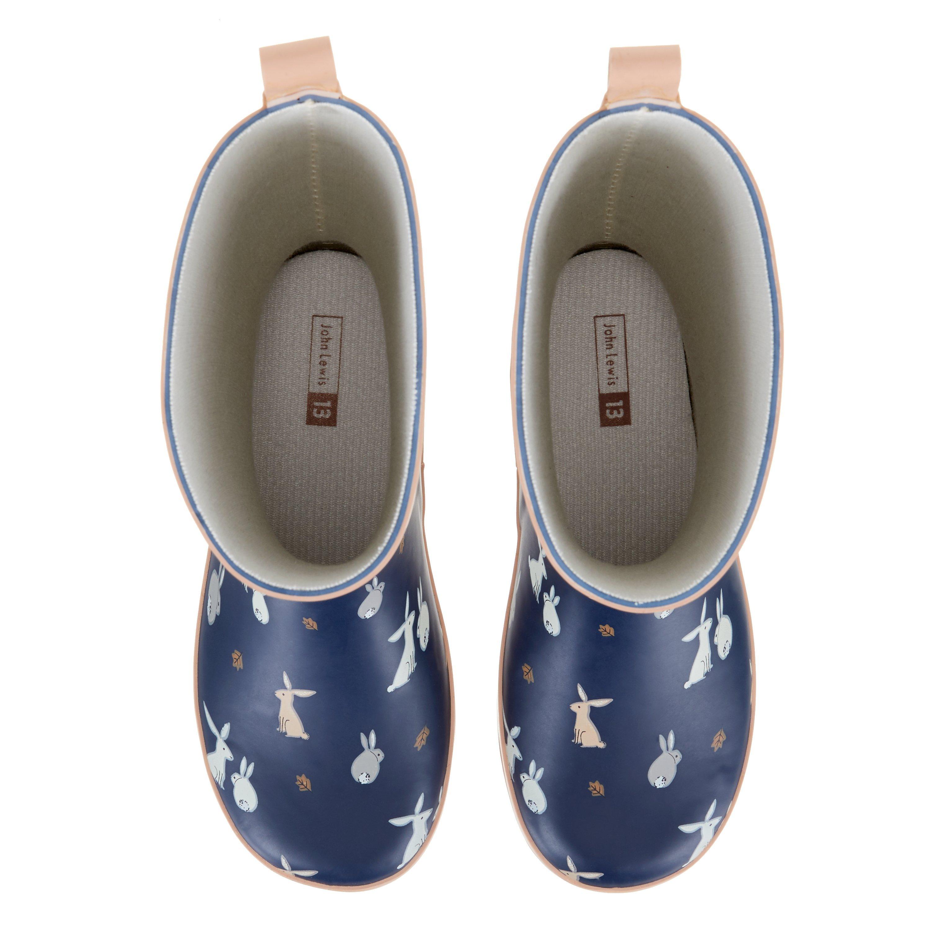 John Lewis Partners Children s Bunny Rabbit Wellington Boots Navy