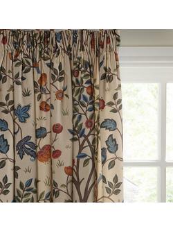 Morris & Co. Kelmscott Tree Pair Lined Pencil Pleat Curtains, Multi, Multi