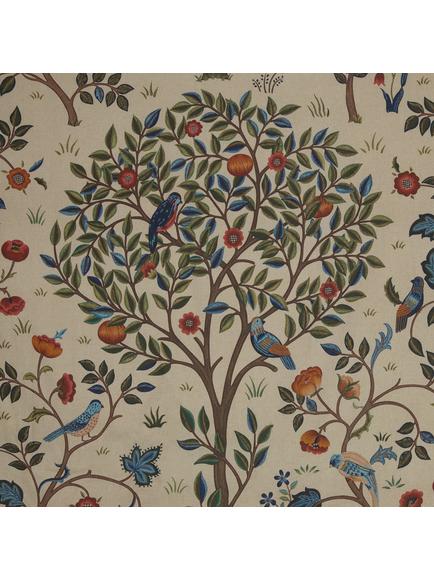 Morris & Co. Kelmscott Tree Pair Lined Pencil Pleat Curtains, Multi - view 2, Multi