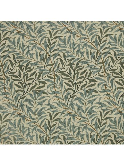 Morris & Co. Willow Bough Pair Lined Pencil Pleat Curtains - view 2, Green