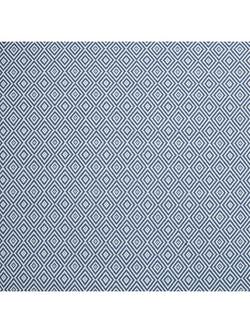 John Lewis Mara Diamond Weave Pair Lined Pencil Pleat Curtains - view 2, Indian Blue