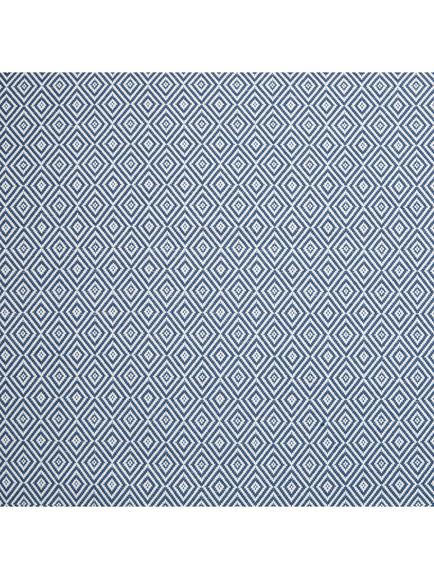 John Lewis Mara Diamond Weave Pair Lined Pencil Pleat Curtains - view 2, Indian Blue