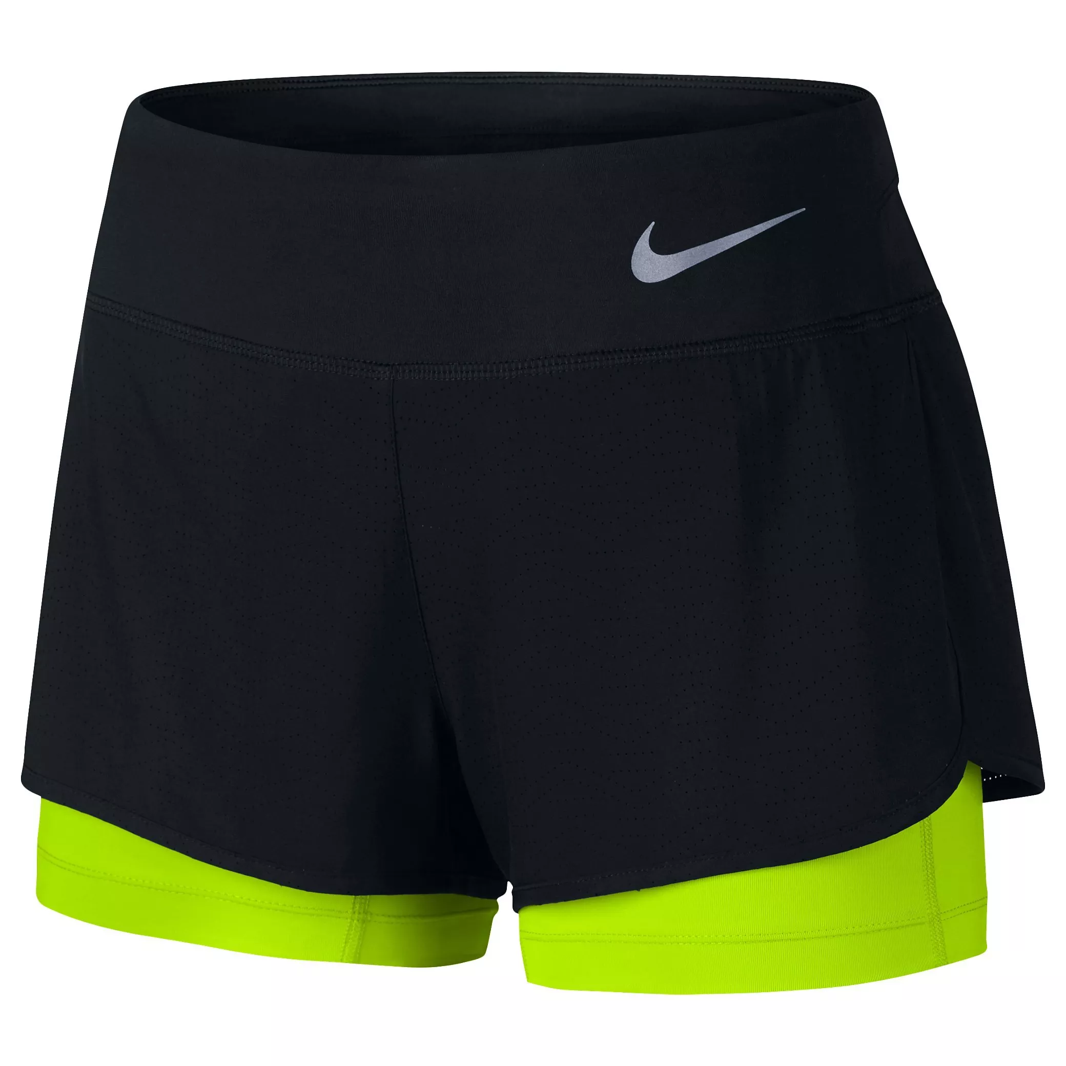 Nike Flex 2 in 1 Running Shorts Black Volt