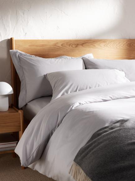 John Lewis Crisp & Fresh Egyptian Cotton Percale 200 Thread Count Bedding - view 2, Cool Grey