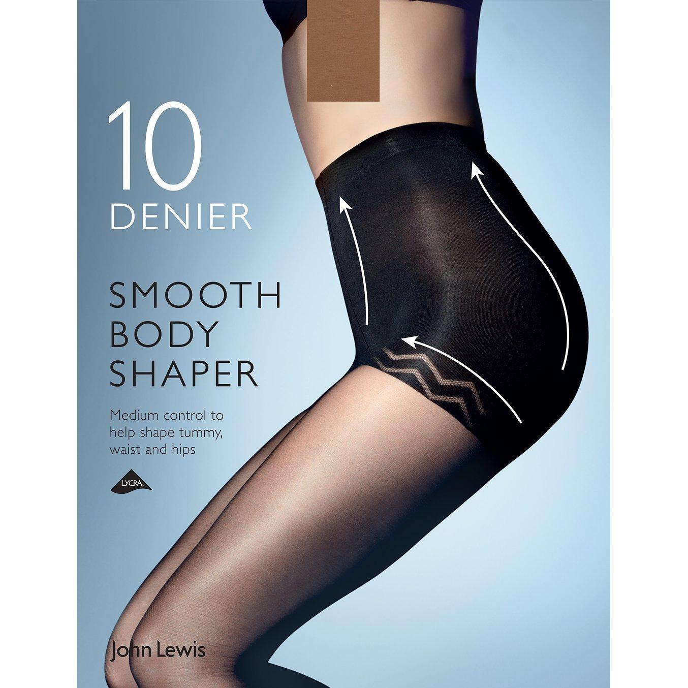 John Lewis 10 Denier Smooth Body Shaper Tights, Natural Tan