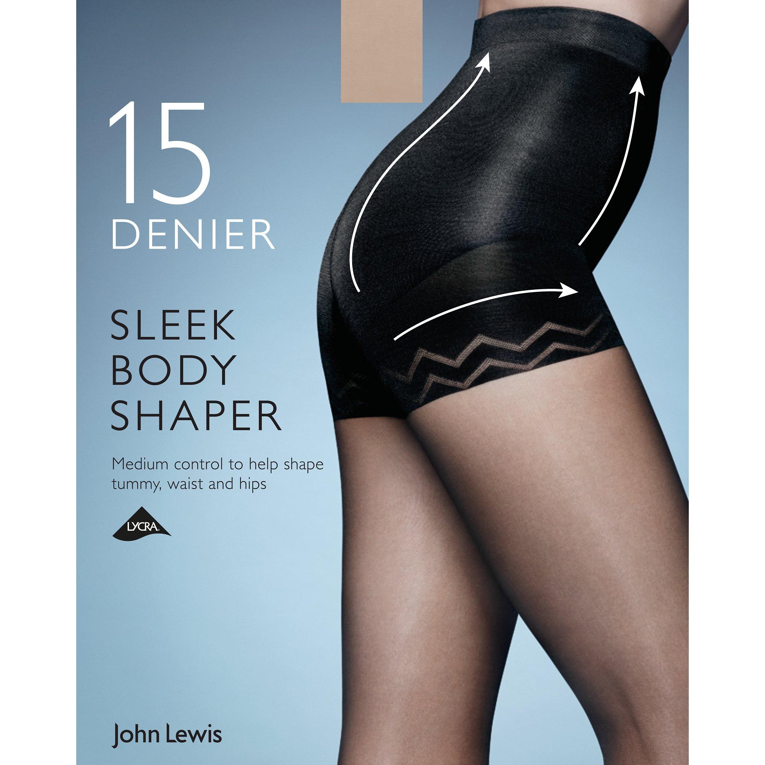 John Lewis 15 Denier Sleek Body Shaper Tights, Nude