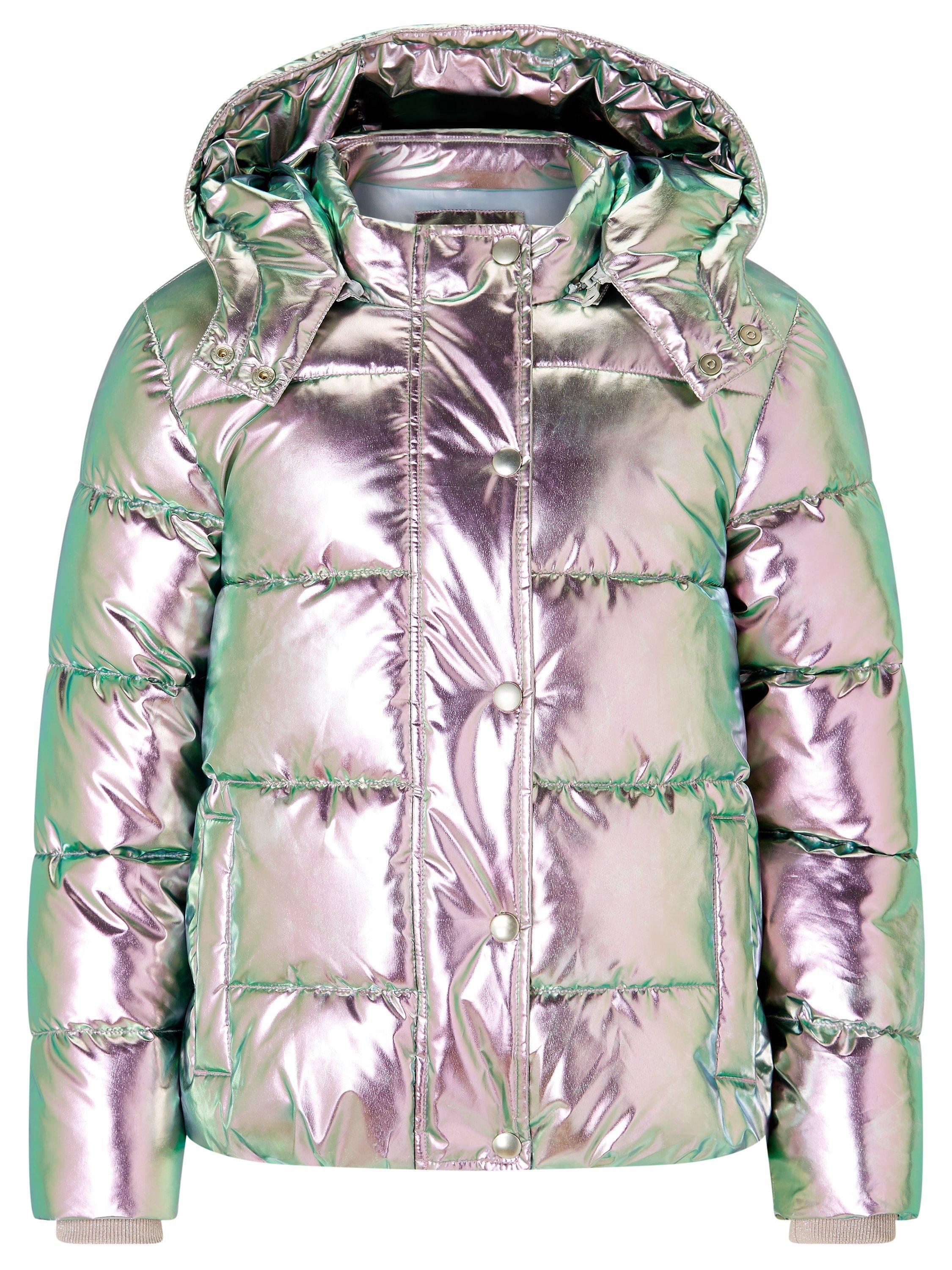 John Lewis Girls Metallic Jacket Silver