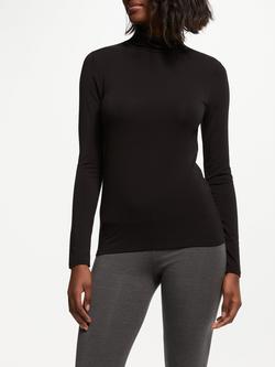 John Lewis Heat Generating Long Sleeve Roll Neck Thermal Top, Black